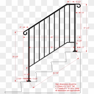 Dimension Of Stair Handrail, HD Png Download