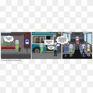 Bus Stop - Cartoon, HD Png Download