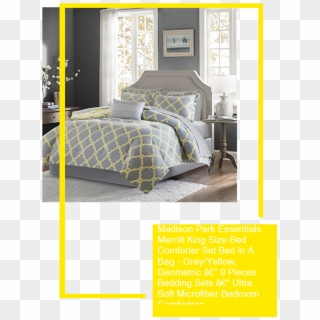 Madison Park Essentials Merritt King Size Bed Comforter - Purple Geometric Duvet Cover, HD Png Download