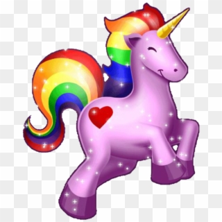 #pink #unicorn #rainbow - Animated Gif Unicorn, HD Png Download