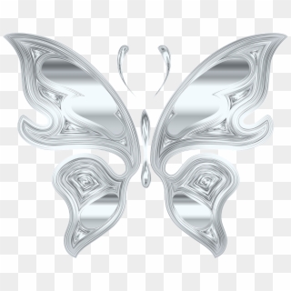 Iridescent Chromatic Prismatic Png Image - Silver Butterfly Transparent Background, Png Download