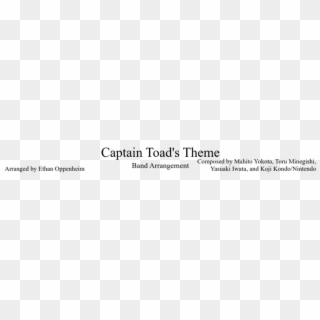 Captain Toad's Theme Band Arrangement Sheet Music For - Parallel, HD Png Download