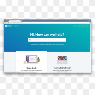 Slack's New Blue Teal Gradient Under A Transparent - Support Page Inspiration, HD Png Download