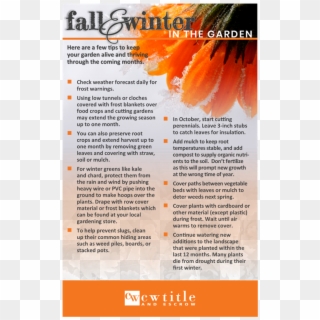Fall & Winter In The Garden - Brochure, HD Png Download