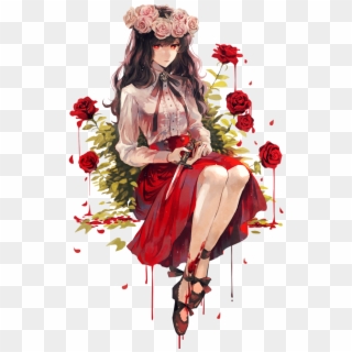 Anime Meninas Character Art Rose Blood Blood C Anime Girl With Roses Hd Png Download 755x1059 5750620 Pngfind - blood blood blood blood blood blood blood roblox