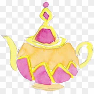 Teapot Yellow&pink Watercolor Png - Teapot, Transparent Png
