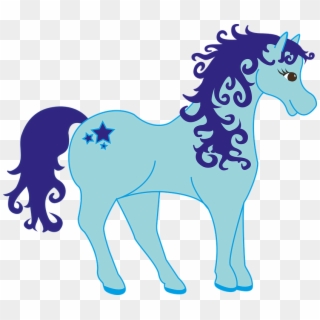 Pony Blue Mythical Creatures Lure Horse Star - Poney Bleu, HD Png Download