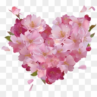 Pink Flowers Clip Art Transprent Png Free - Flower Heart Png Transparent, Png Download
