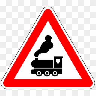 28 Warning-rail Crossing Without Safety Arm - Falling Rocks Sign Meaning, HD Png Download