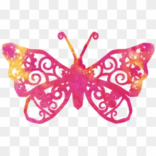 Butterfly Pink Clipart Cute Flying Wings Nature - Transparent Background Png Format Butterfly Clipart, Png Download