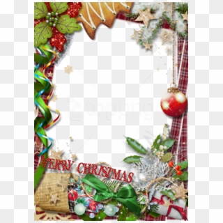 Free Png Merry Christmasframe With Green Bow Background - Merry Christmas Frame Png, Transparent Png