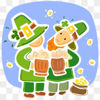 Irish Leprechauns Drink With Pot Of Gold, HD Png Download
