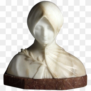 Marble Bust Of A Hooded Woman By Italian Sculptor Giuseppe - Bust, HD Png Download
