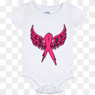 Breast Cancer Awareness Angel Wings Baby Onesie 12 - Active Shirt, HD Png Download