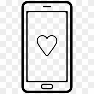 Mobile Phone With A Heart Symbol On Screen Comments - Mobile Symbol Png In White, Transparent Png