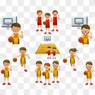 Basketball Children Jump Competition Web Equipment - バスケ を し て いる イラスト, HD Png Download