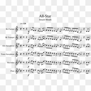 All-star Sheet Music 1 Of 4 Pages - Toxic Oboe Sheet Music, HD Png Download