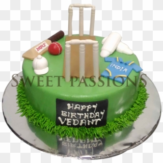 Cricket Cake Theme - Cake With Name Vedant, HD Png Download