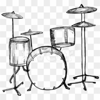 Drawing Drums Hand - Drums, HD Png Download