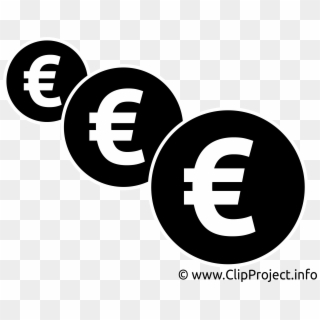Clipart Euros Gratuit - Geld Euro Schwarz Weiß, HD Png Download