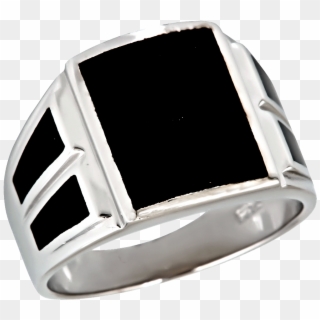 Silver And Black Square Rings For Men, HD Png Download