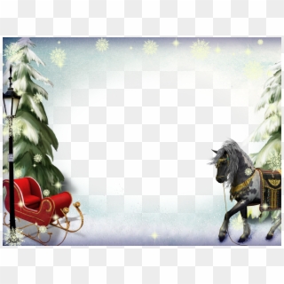 #frame #christmas #winter #happy - Stallion, HD Png Download