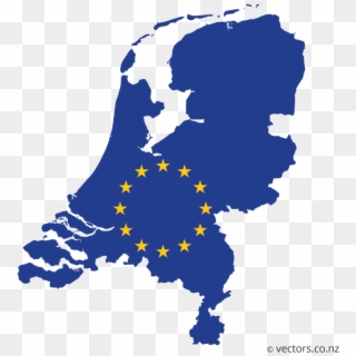 Eu Flag Vector Map Of The Netherlands - Netherlands Map Silhouette, HD Png Download