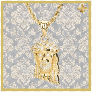 Gold & Diamond Jesus Piece - Diamond Png Male Gold Ring, Transparent Png