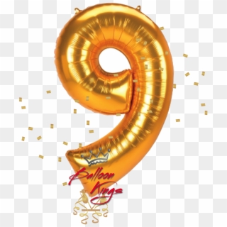 Gold Jumbo Number 9 - Balloon, HD Png Download