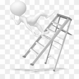 One Slip Can Be Costly - Falling Of A Ladder, HD Png Download
