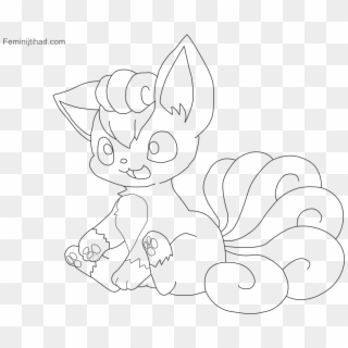 Biba Kidstv How To Draw Alola Vulpix Coloring Pages - Line Art, HD Png Download