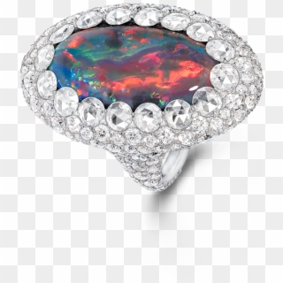 Black Opal Rose Cut Diamond Ring - Ring, HD Png Download