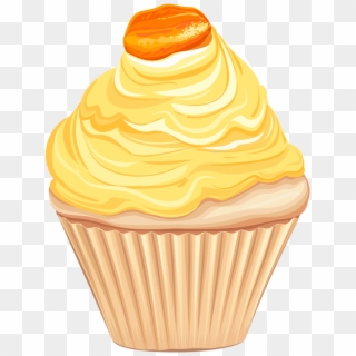 Vector Library Desserts Clipart Cupcake - Yellow Cupcake Clipart, HD Png Download