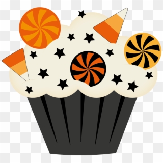 Halloween Cupcake Clip Art - Black And Gold Stars White Background, HD Png Download