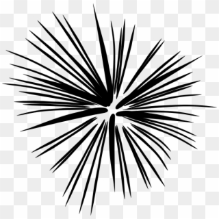 Black And White Fireworks Clip Art, HD Png Download