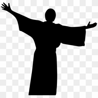 Clip Black And White Library Jesus Cross Clipart - Jesus Christ Silhouette, HD Png Download