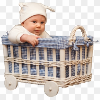 Baby - Baby In Basket Png, Transparent Png