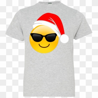 Emoji Christmas Shirt Cool Sunglasses Santa Hat Family, HD Png Download