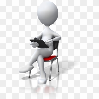 3d Man Sitting Cross-legged With Clip Board - Coach Stick Figure, HD Png Download
