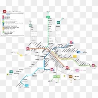 Map Of Rome Transport - Rome Fr1 Train Map, HD Png Download