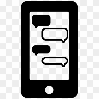 Phone Chat Bubbles On Screen Comments - Phone Chat Icon, HD Png Download