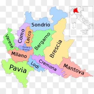 Lombardy France - Lombardia Mapa, HD Png Download
