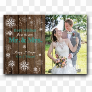 Rustic Snowflake Newlywed Holiday Card - Photograph, HD Png Download
