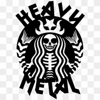 Heavy Metal Car Vehicle Sticker - Skull Starbucks Logo, HD Png Download