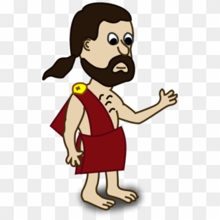 Man Waving Hand - Ancient Greek People Cartoon, HD Png Download