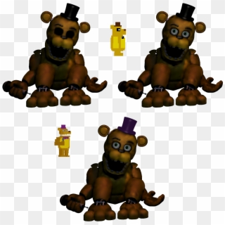 Fredbear Variations - - Fnaf 2 Withered Golden Freddy Full Body, HD Png Download