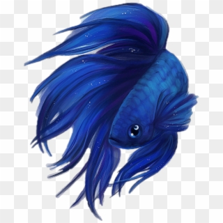 Pez Sticker - Blue Betta Fish Drawing, HD Png Download