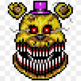 Fredbear - Fnaf Nightmare Fredbear Pixel Art, HD Png Download