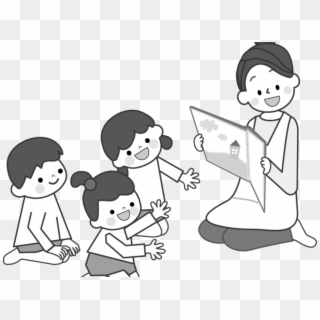 Japanese Storytime - Story Time Black And White, HD Png Download