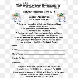 Snow Fest Vendor Application - Cartoon, HD Png Download